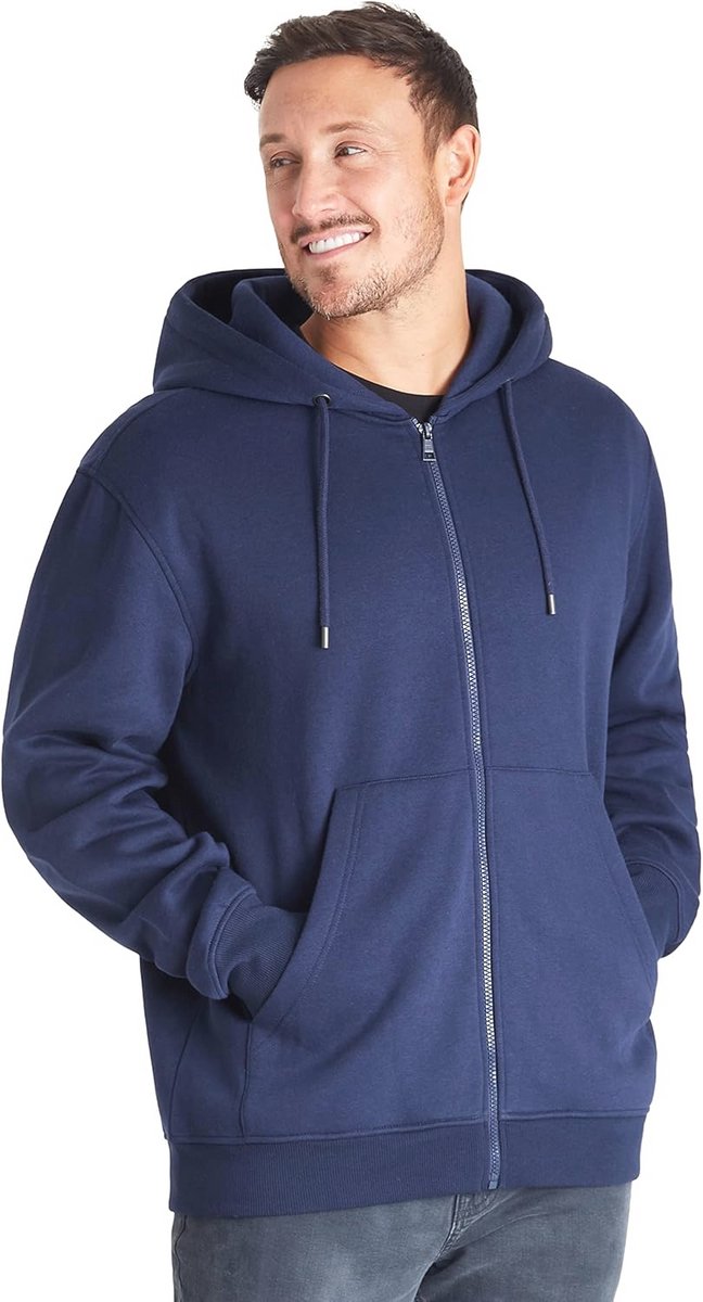 Effen hoodie voor heren met rits - comfortabele sweatshirt trui