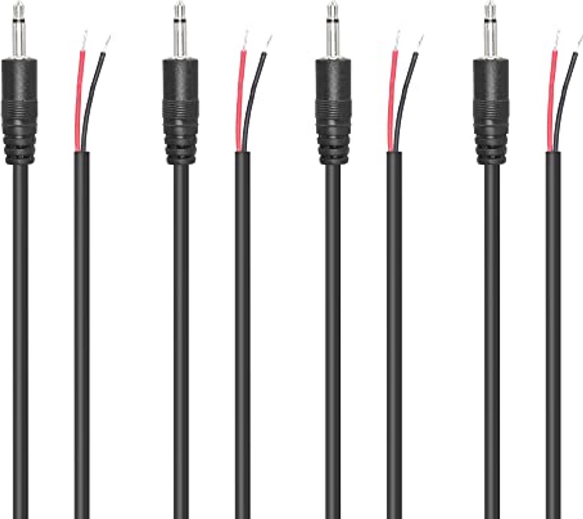 3.5mm Mannelijke Plug naar Naakte Draad Audio Kabel - 1 meter - 4 Pack voor Audioreparatie