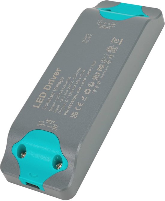 Transformator Led LED transformator 24V 60W voor LED strips en spots - IP44 waterdichte ...