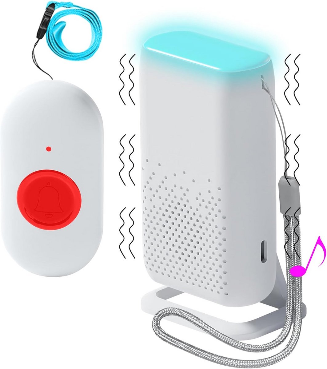 Draadloze Noodoproepknop voor Senioren - Pager Trilalarm voor Ouderzorg