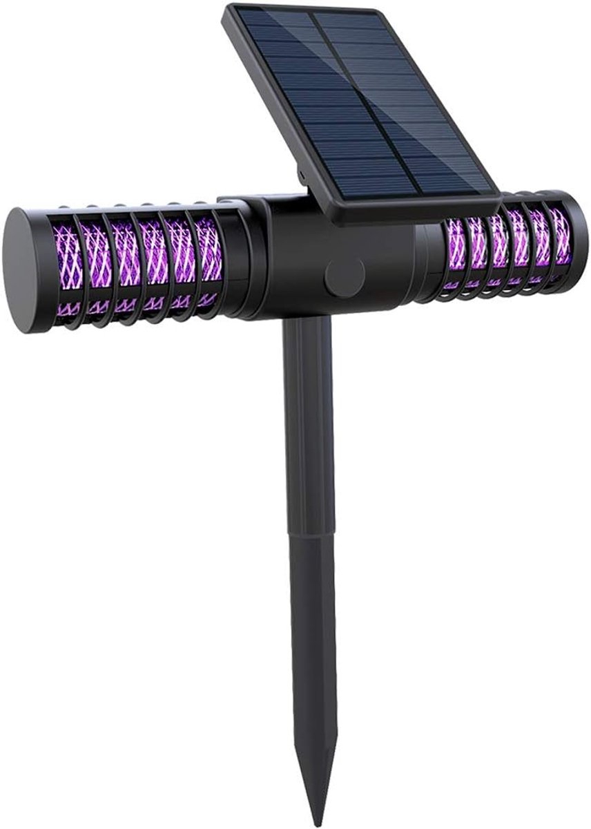 Insectenverdelger - muggenverdelger, solar-fly killer, lamp, muggenval, elektrisch, uv-led-insectenlamp, niet giftig, geen straling met USB-oplaadpoort voor tuin, huis, camping (1 stuks)