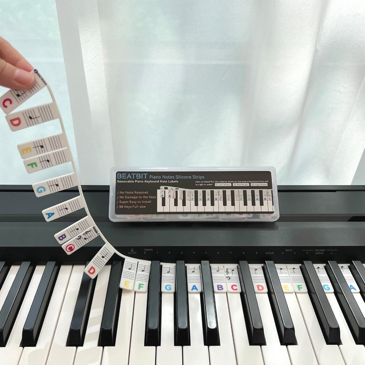 Piano Notities Gids voor Beginners met Verwijderbare Toetsenbord Notitielabels for 88-Key Volledige Grootte
