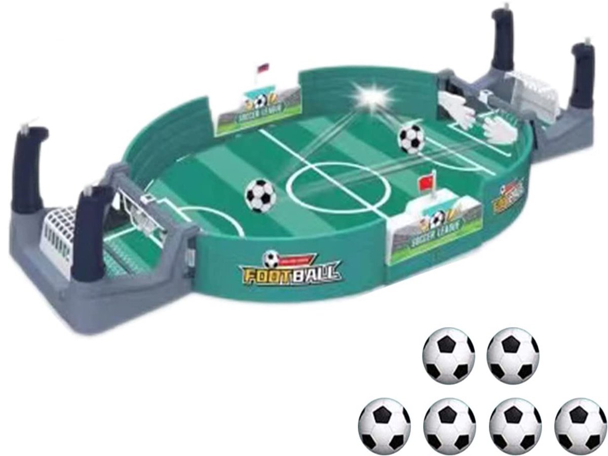 Interactief tafelvoetbalspel, mini-tafelvoetbal met 6 voetballen