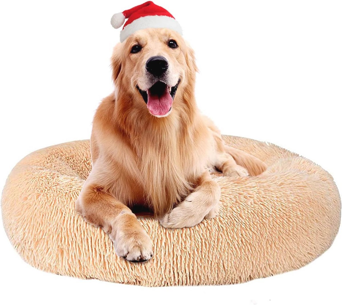 Ronde Pluche Honden- en Kattenbed - Warm en Knus Dekenbed voor Huisdieren - Ideaal voor Kleine en Middelgrote Honden en Katten