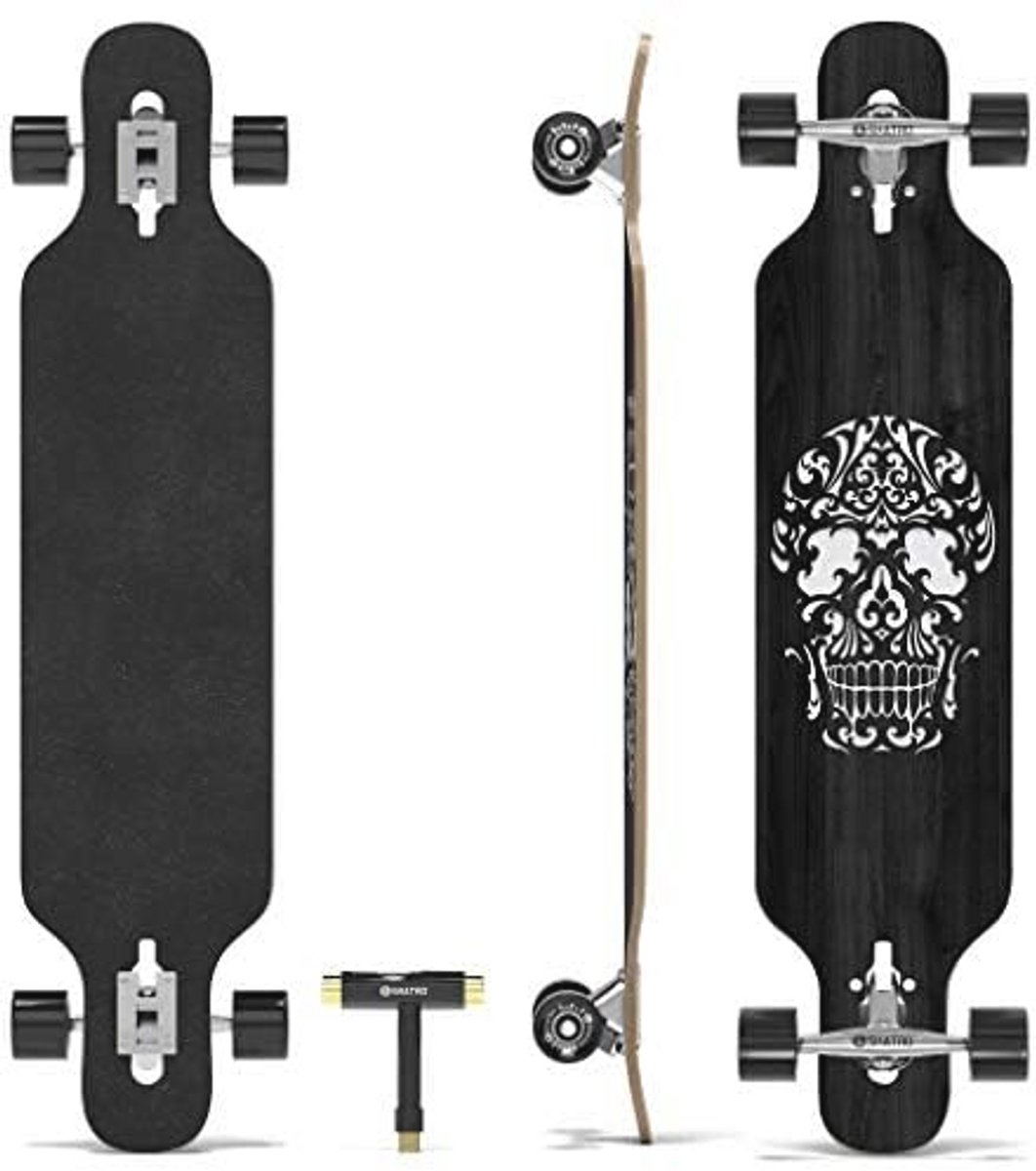 Drop Through Longboard Skateboard Freeride met T-Tool - Perfect voor Beginners en Gevorderden