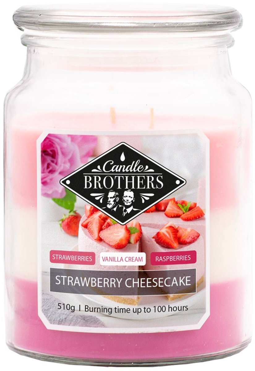 Candle-Brothers Geurkaars-aardbeiencheesecake