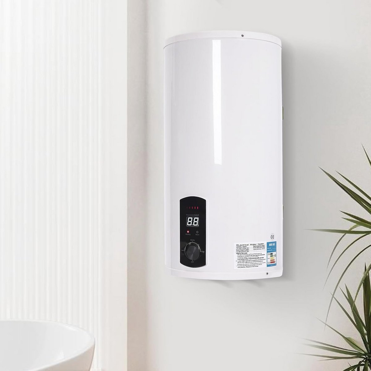 Elektrische Warmwaterboiler Wandhangend 50L – Ideaal voor Badkamer en Douche
