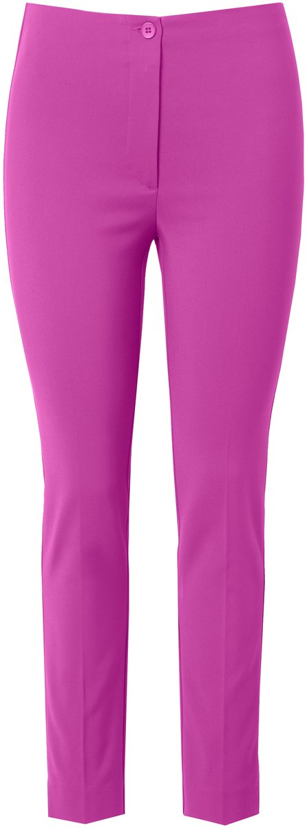 Ulla Popken - Dames - Bengaline broek Sienna smalle pijpen stretch - Magenta - Maat 50