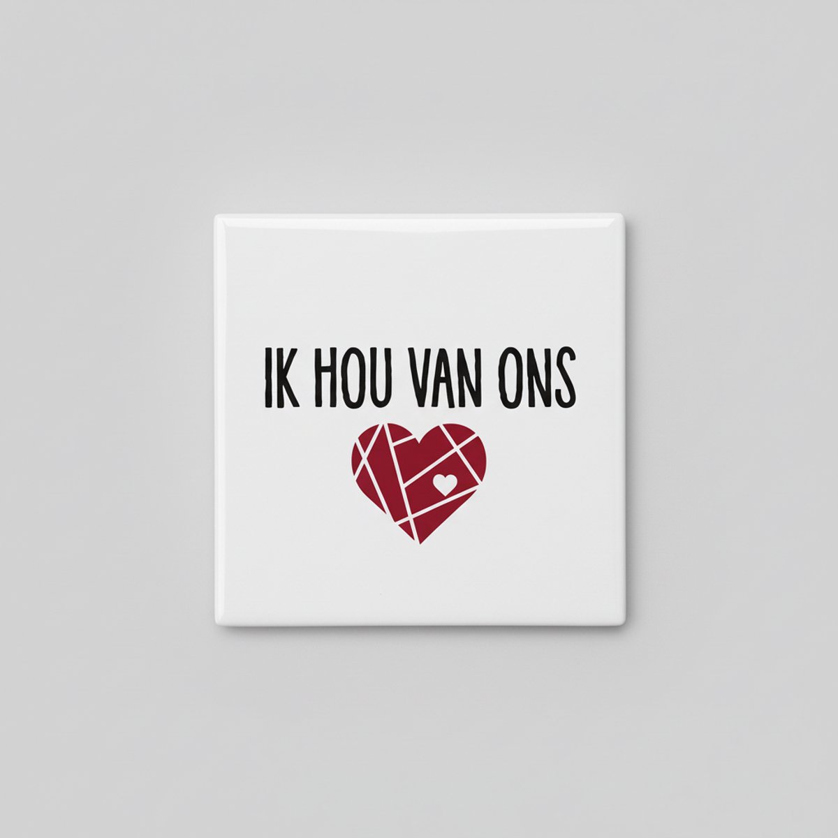 Nevolis Ik Hou Van Ons Keramische Tegel 15x15 cm – Romantische Quote Wanddecoratie met Hart Design Multi Color