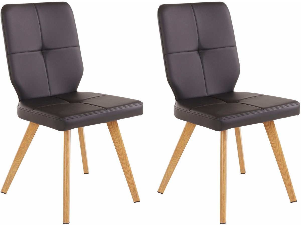 Davis-Eetkamerstoel - Set van 2 - Zwart PU
