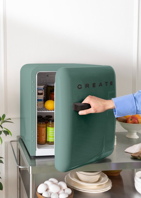 CREATE - Koelkast in retrostijl - Sage - Handvat Zwart - FRIDGE RETRO 48L van create — afbeelding 4