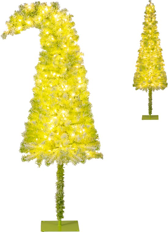 COSTWAY Kunstkerstboom van 180 cm, met verlichting en sneeuw