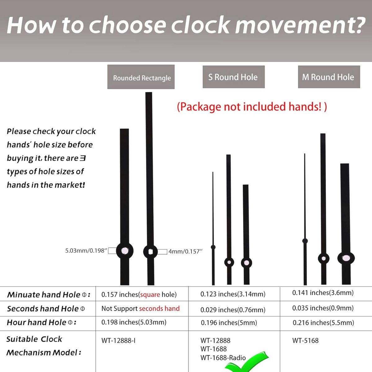 Geruisloos uurwerk voor wandklok - 12888, kwartsuurwerk 8-12,4-14,5-17-20-23,5 mm, zelfmontage, batterij aangedreven