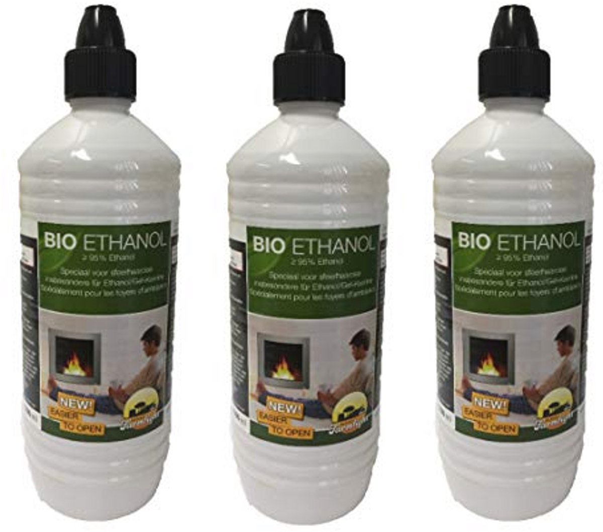 3 x 1 Liter Bio-Ethanol Gel voor Ethanol Haarden - Geurloos en Veilig