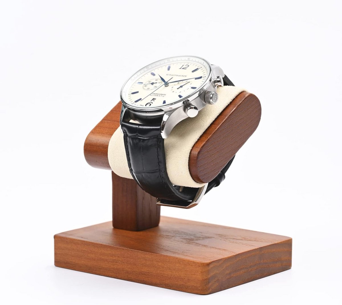 Massief Houten Horloge Standaard - Eenvoudige Horloge Houder voor Mannen - Horloge Opslag en Cadeau
