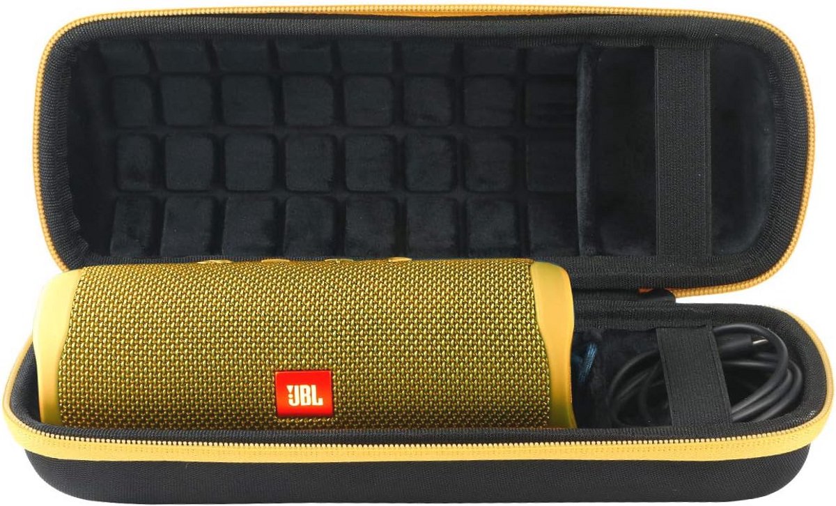 Harde reishoes voor Draagbare Bluetooth Luidspreker - Flip 6/5 Hoes - Zwart+Geel