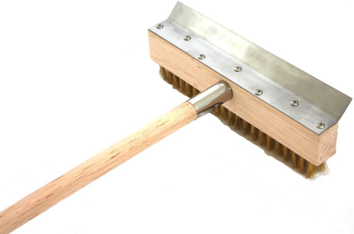 Pizzaovenschraper met borstel voor pizzaoven - 25 cm breed, ideaal voor reiniging