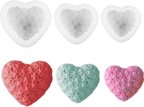 Siliconen Kaarsvormen – 3D Bloemenvormen In Maatjes Madeliefje, Roos En Klein Bloempje, Voor Kaarsen, Ijs En Gebak