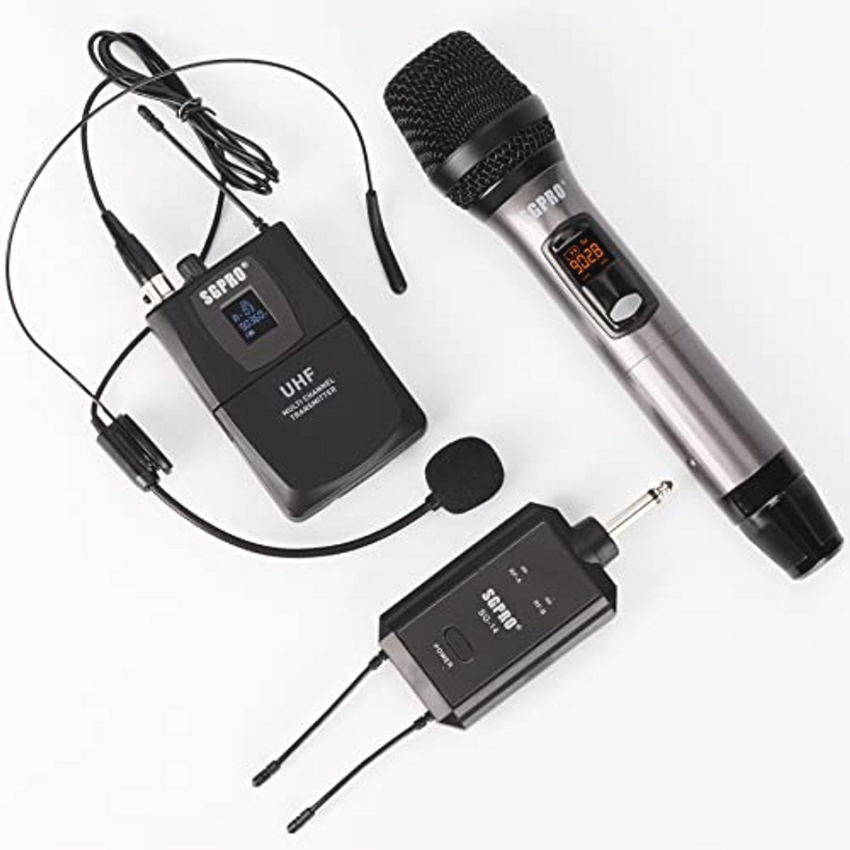 Draadloze Microfoonset met Handheld en Bodypack - Compact, Lichtgewicht en Eenvoudig in Gebruik
