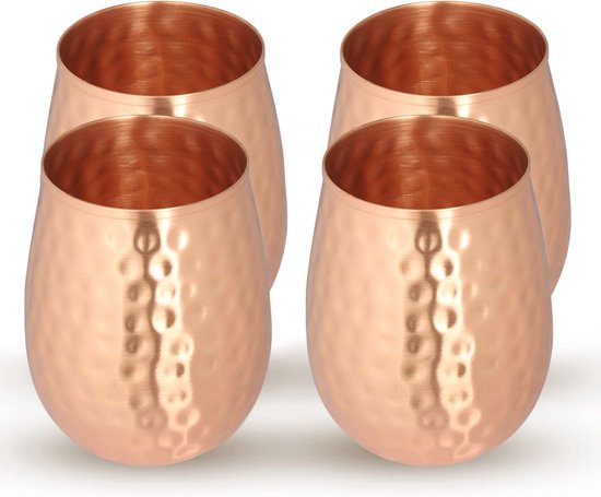 Koperen Moscow Mule Set 9-delig Gehamerd | Koper Specialist