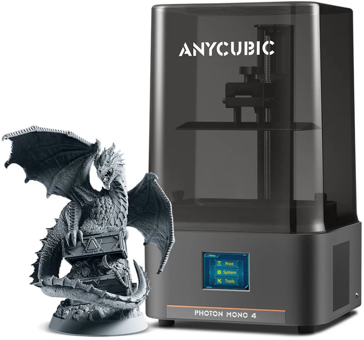 Anycubic Photon Mono 4 3D Printer – 10K Precisie – Automatische Bed Leveling – Compact & Stil – Water-Washable Resin Compatibel – Ideaal voor Miniaturen & Sieraden – WiFi & App Bediening — afbeelding 1