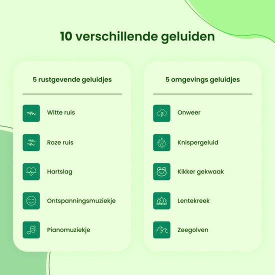 BabySure White Noise Machine - Rustgevend babyslaapliedje, zacht nachtlampje & 15 kalmerende geluiden - USB oplaadbaar - Bevordert diepe en rustige slaap voor baby’s van BabySure — afbeelding 3