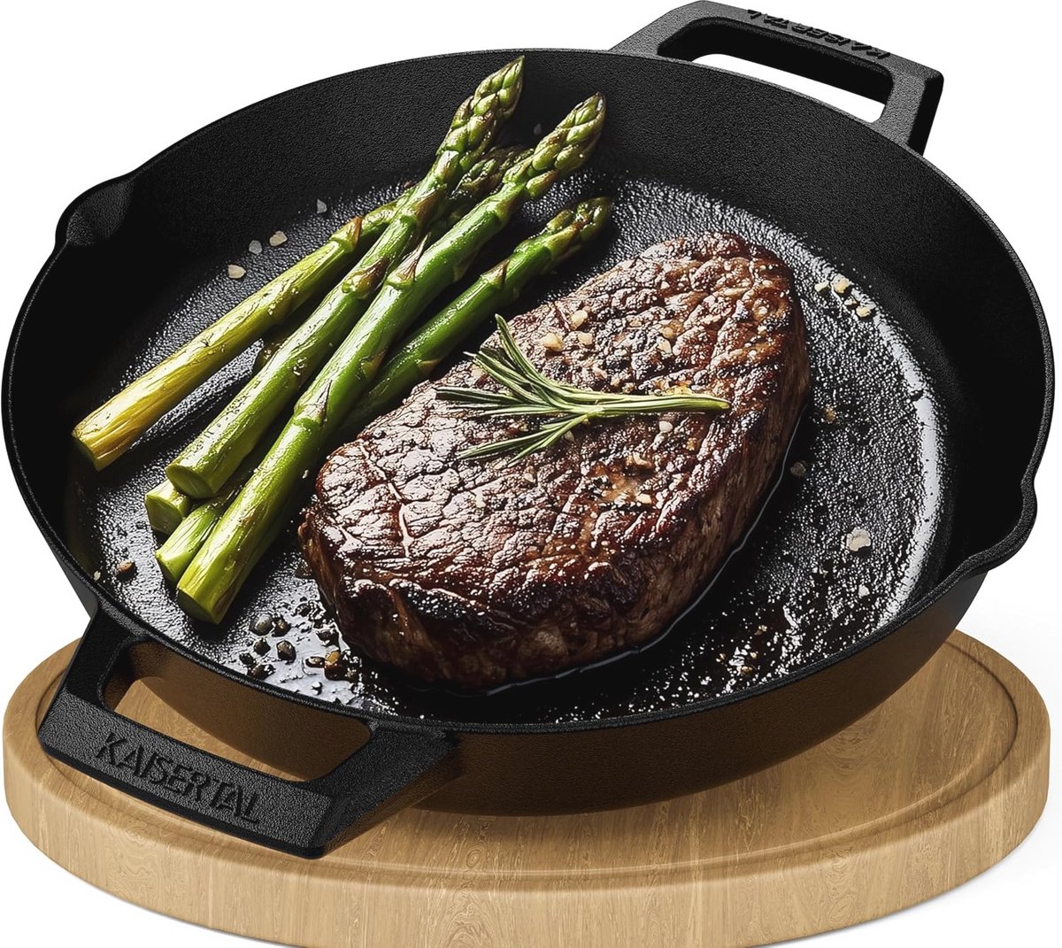 Gietijzeren pan 30 cm voor inductie, gasgrill en grill - Ideaal voor binnen en buiten