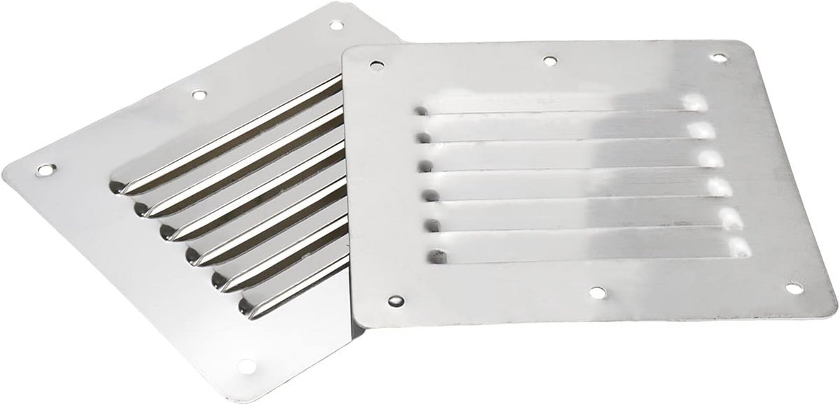Ventilatiepaneel van roestvrij staal - Rechthoekig gestempeld louvrevent voor boot (4,5" x 5")