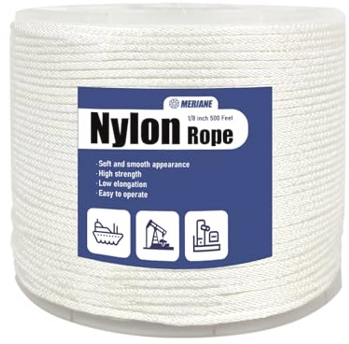 Nylon touw 500 Ft 1/8 Inch - Multifunctioneel Heavy Duty - Slijtvast en UV-bestendig voor Kamperen, Waslijnen en Meer
