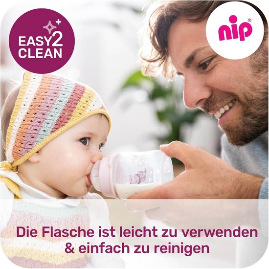 Brede hals baby drinkfles met anti-koliek en Actiflex systeem - BPA-vrij, glas, 240 ml — afbeelding 5