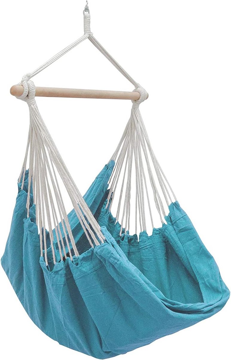 XXL Hangstoel voor 2 Personen - Comfortabele, Draaibare Hangschommel tot 150 kg - Blauw