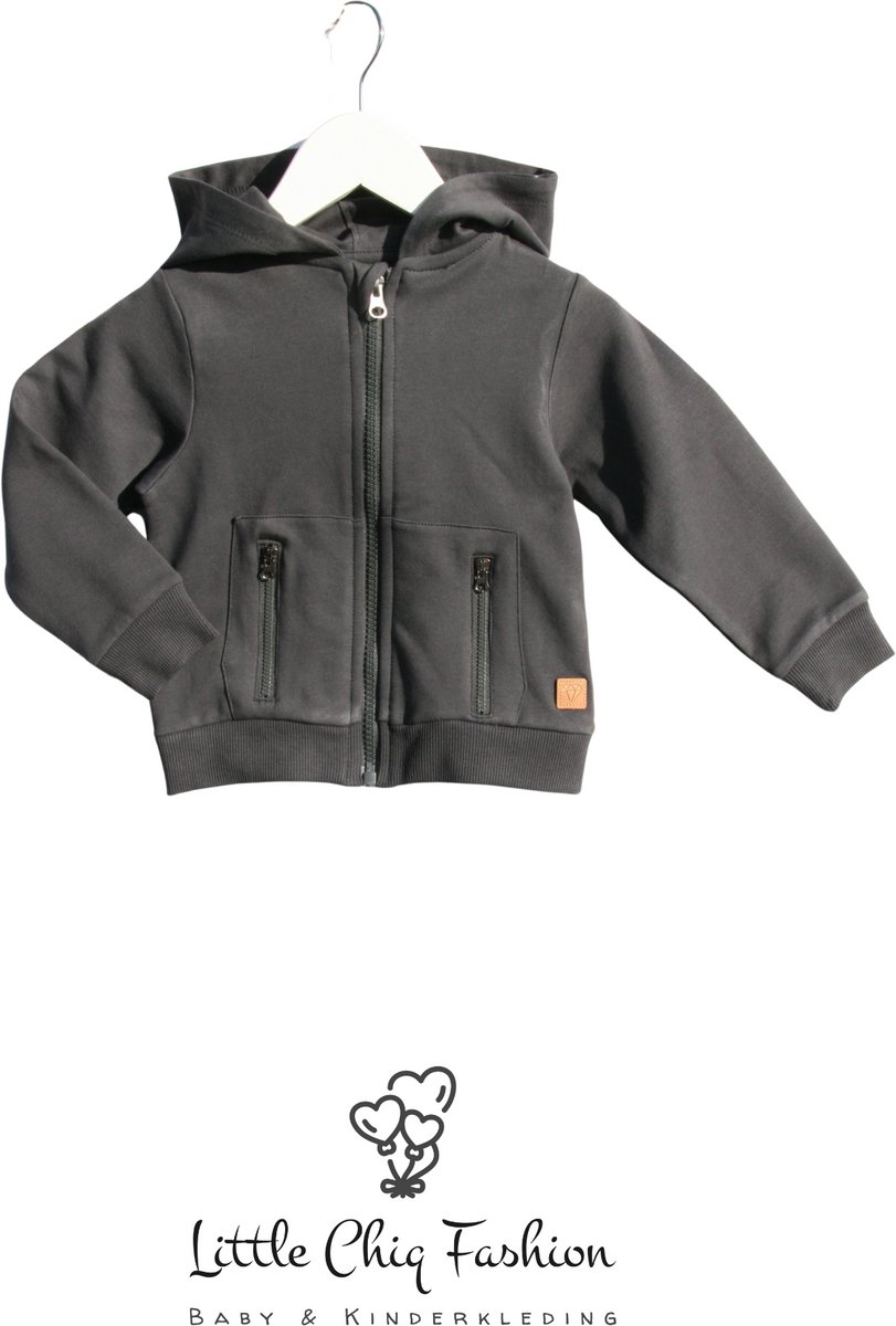 Little Chiq Baby Vest antraciet met capuchon