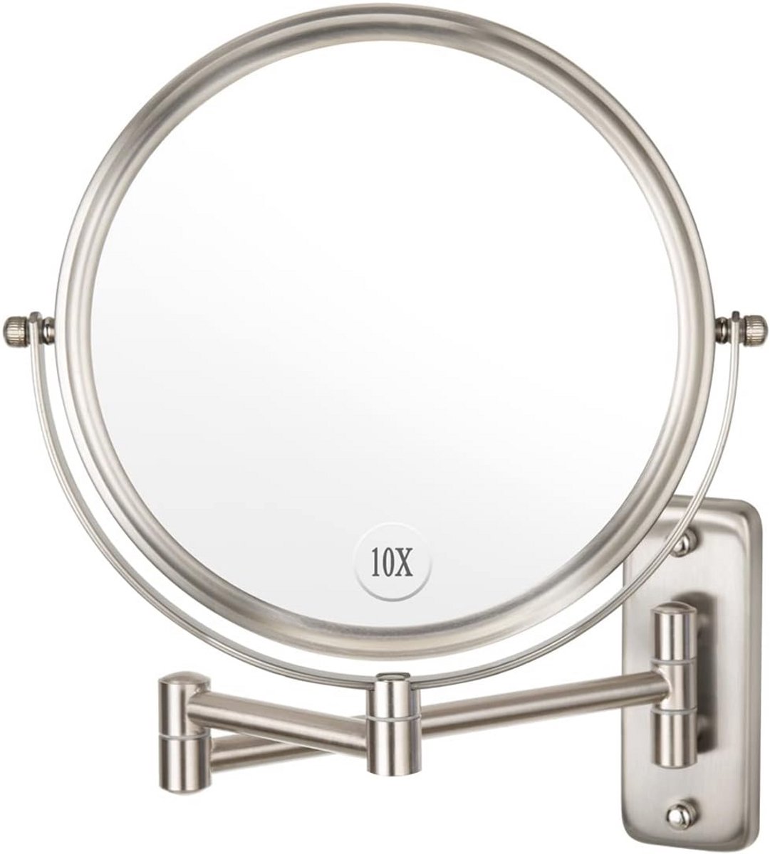 Twee-zijdige draaibare make-up spiegel 8 inch met 10x vergroting