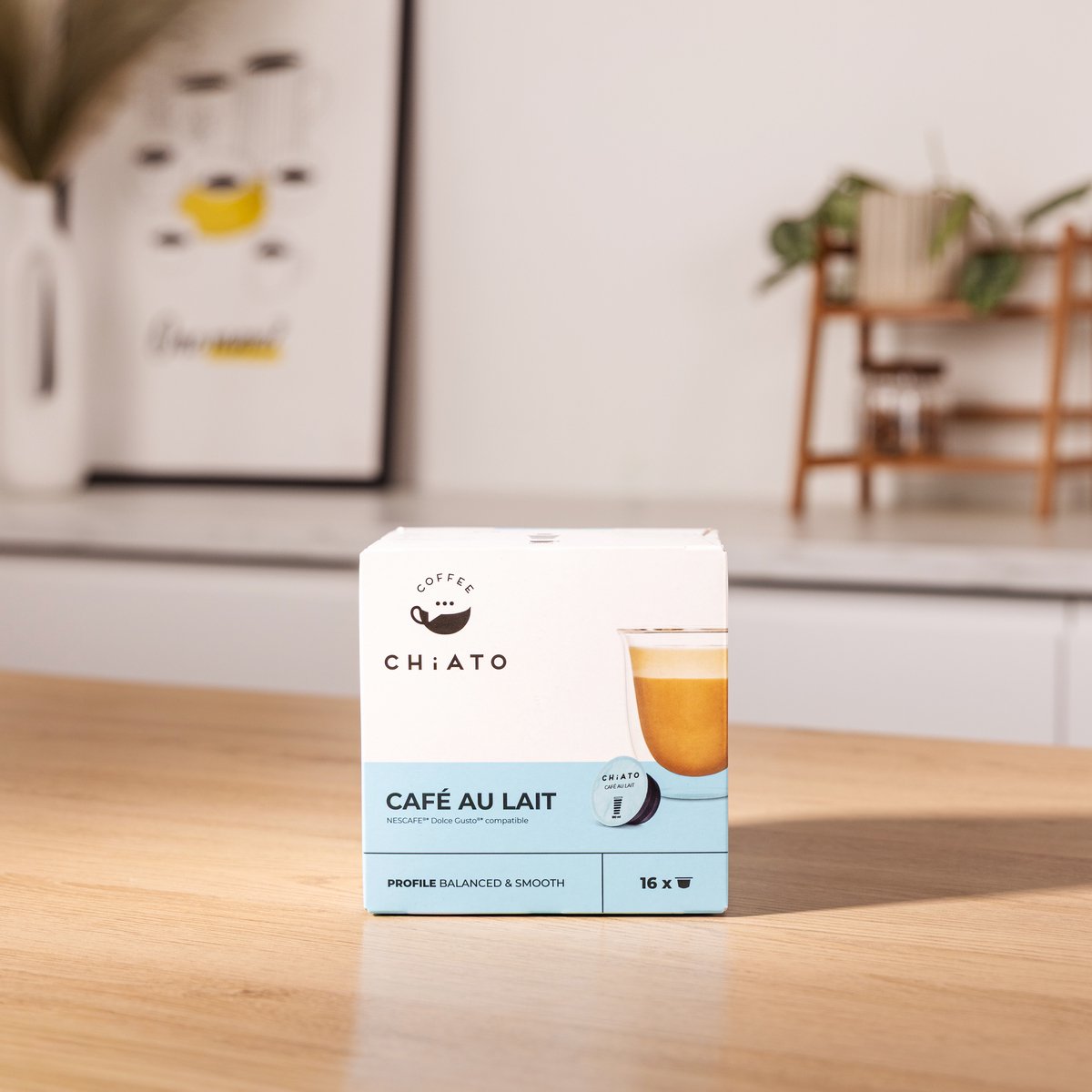Koffiecapsules compatibel met NESCAFÉ® Dolce Gusto® CHiATO Café au Lait, 16 st.