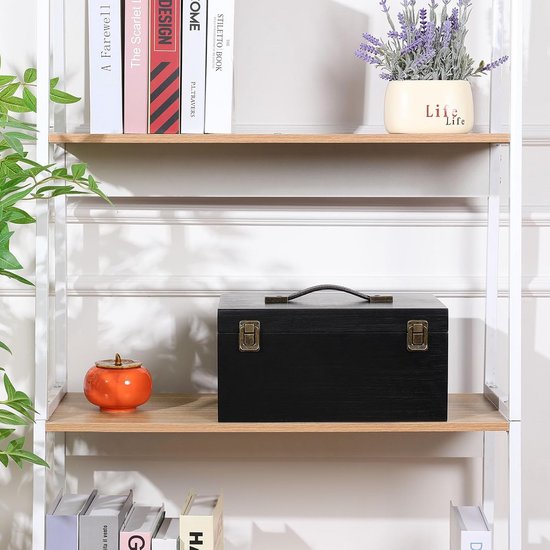 Creative Deco Grote Houten Opbergkist Groen - 30x20x14cm - Met Deksel, Handvat