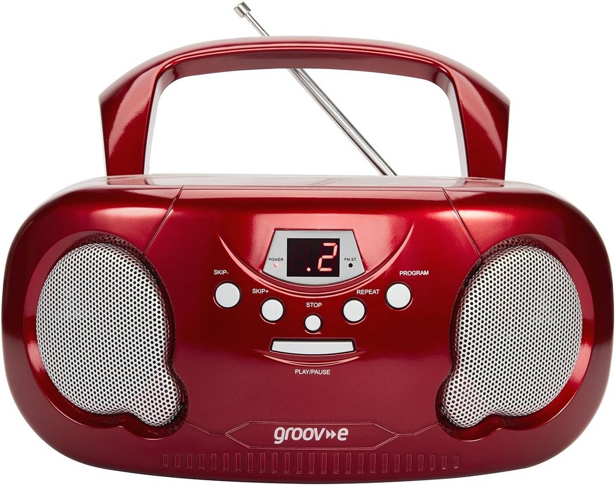 Draagbare CD-speler met AM/FM Radio en Hoofdtelefoon Aansluiting - Rood