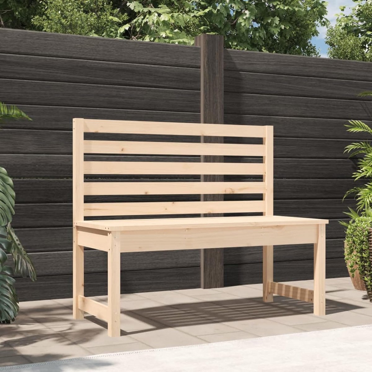 Houten tuinbank 109 cm zonder armleuningen voor tuin en terras