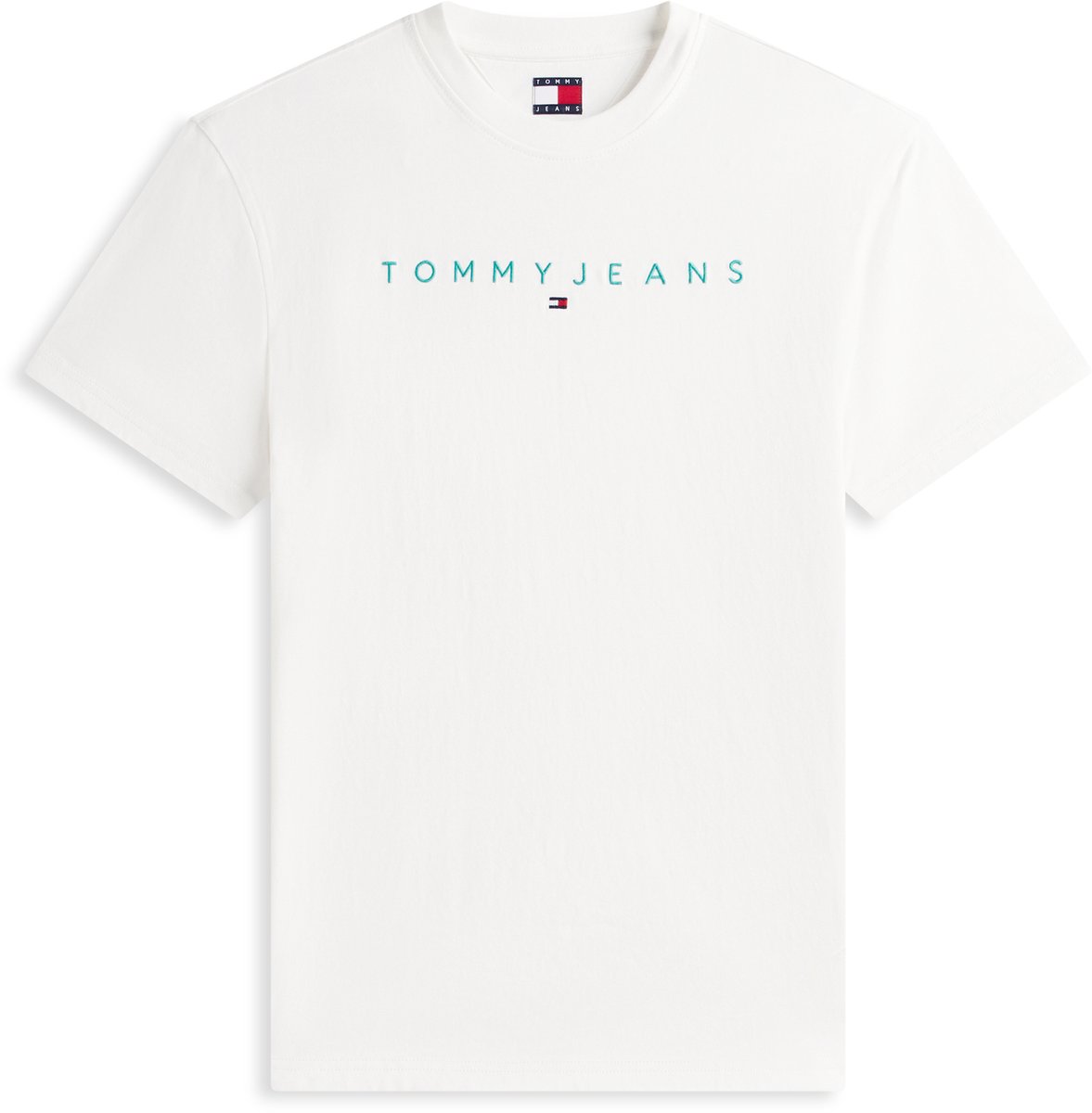Tommy Jeans T-shirt Tjm Reg Linear Logo Tee Ext Dm0dm20744 L5y Ecru/bahama Mannen Creme