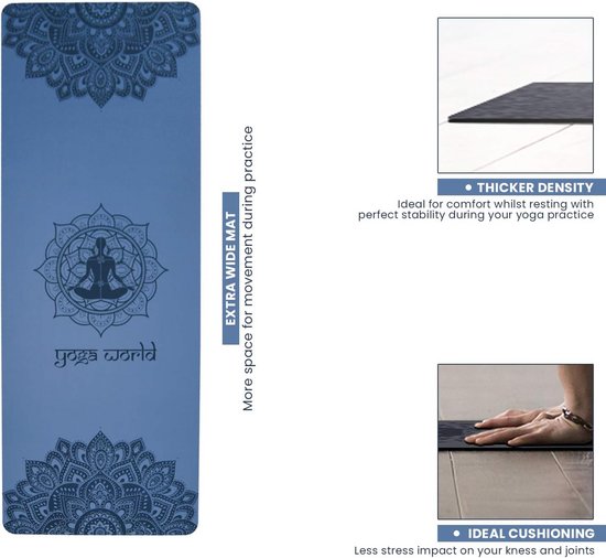 Antislip TPE Yogamat met Mandala-design - Extra Dik en Duurzaam voor Pilates en Training — afbeelding 2