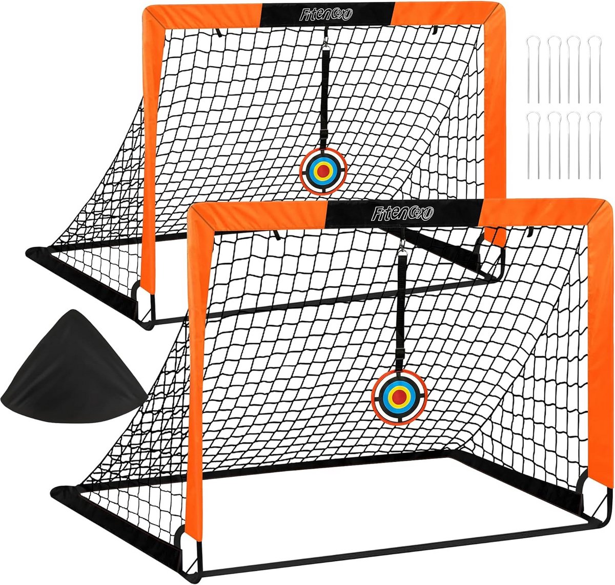 Pop-Up Voetbaldoelen Set van 2 voor Kinderen - Inclusief Doelschijven & Draagtas - 120x90cm
