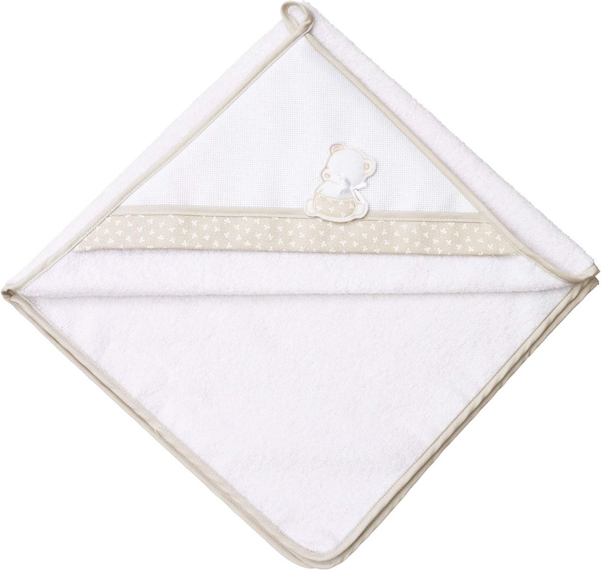 Zachte Katoenen Driehoekige Baby Baddoek met Capuchon en Borduurvlak
