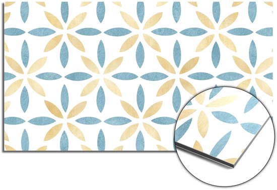 KitchenArt - Petal White Tile Spatscherm - 120x80 cm - Spatscherm Achterwand Keuken - Spatwand Keuken