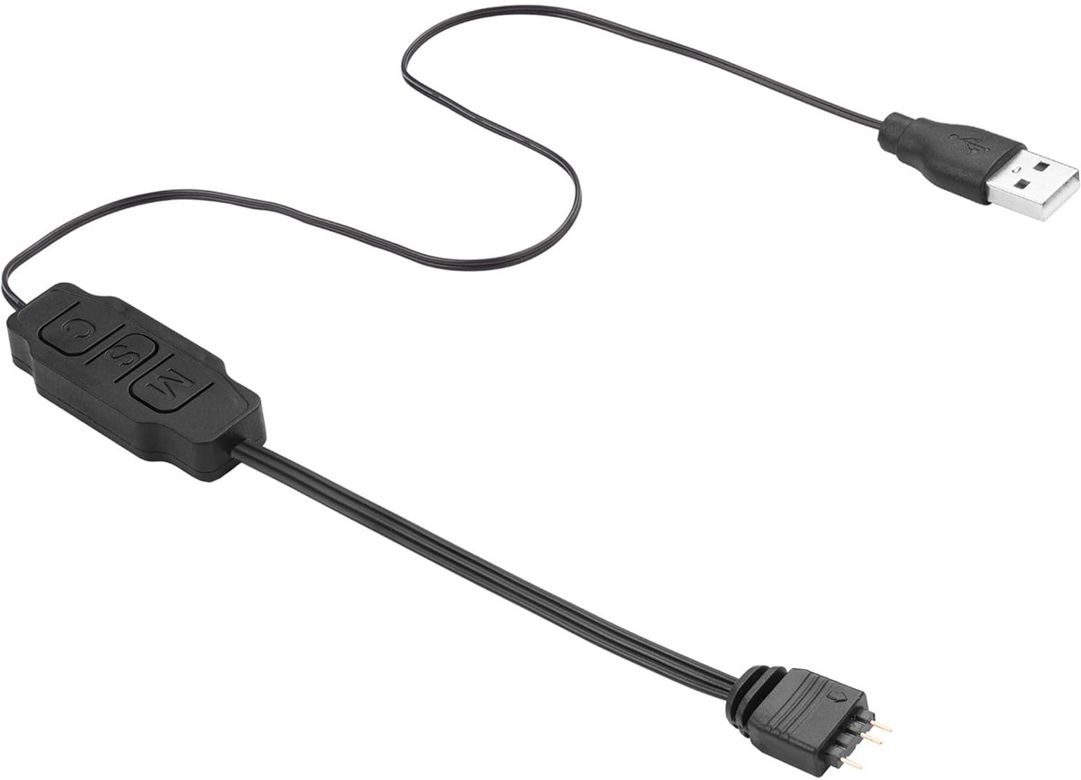 USB Aangedreven ARGB LED Controller voor PC Fans en Lichtstrips - 5V 3-Pin Plug & Play