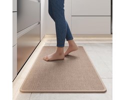 Keukenloper - Keukenmat - 44x120cm - Antislip - Wasbaar - Loper met Rubberen Achterkant - Gemakkelijk Te Reinigen - Sneldrogende Vloermatten voor Keuken, Hal, Wasruimte - Bruin