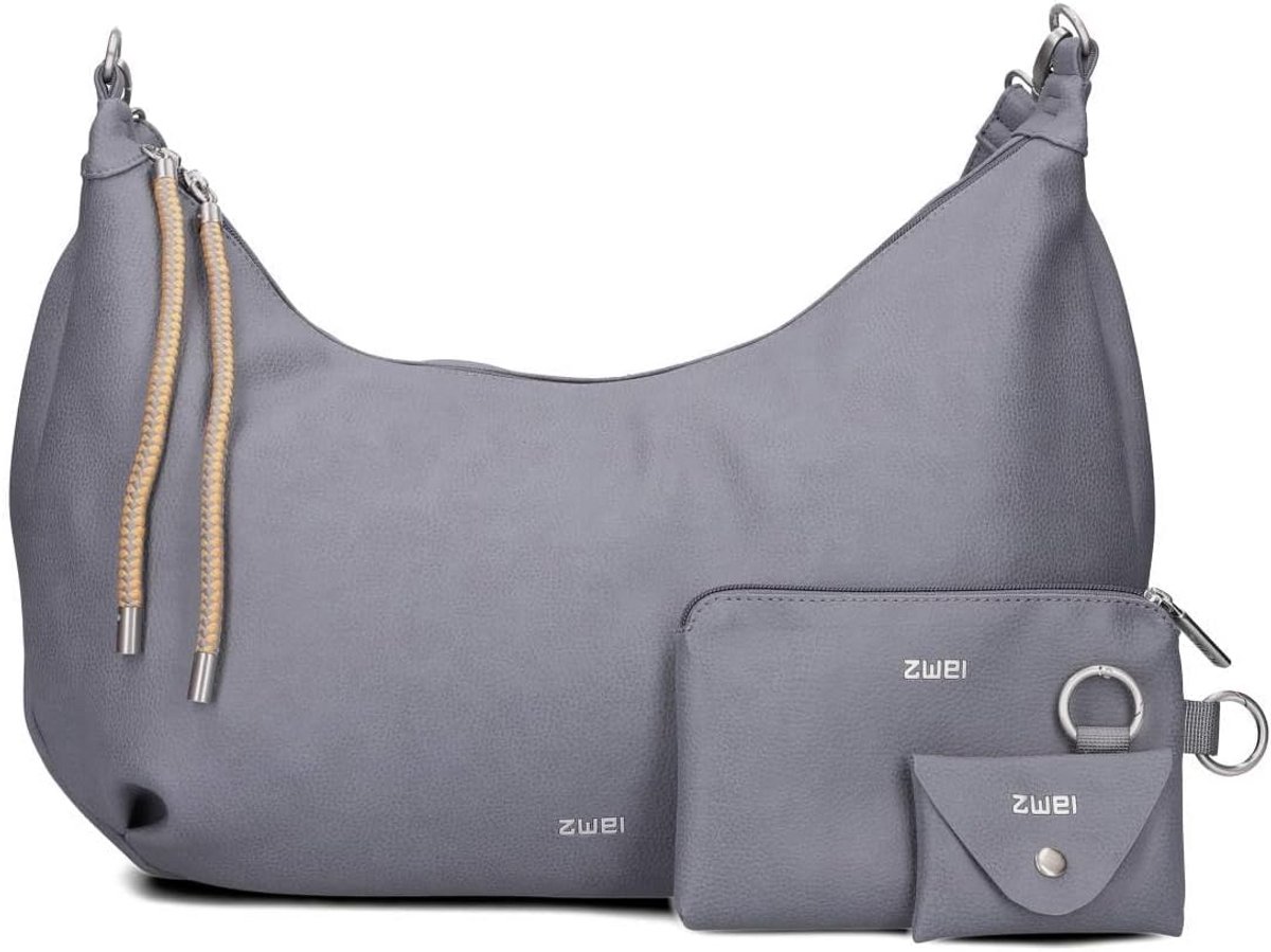 Grote Shopper Tas Blauwgrijs Schoudertas met Extra Opbergvakken