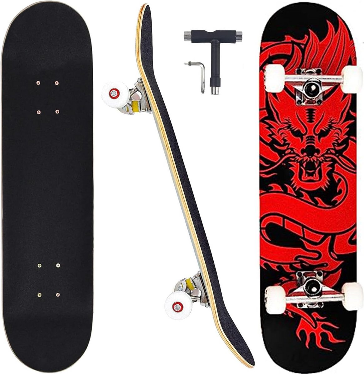 Skateboard Compleet 31 Inch Dubbele Kick Concave voor Beginners Volwassenen en Kinderen