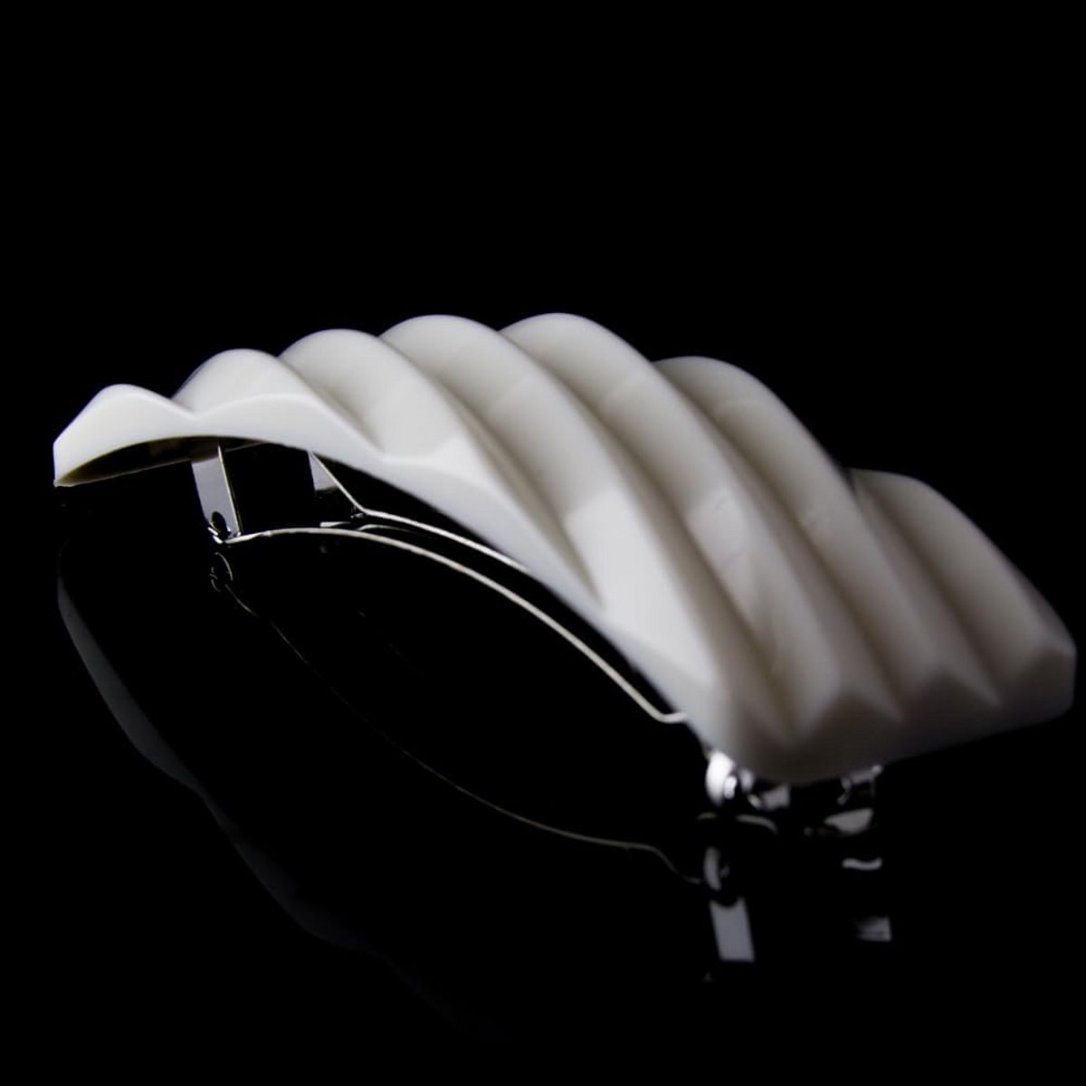 Witte Gekartelde Haarspeld (8,8 cm) - Stevige Klem voor Mooi Haar