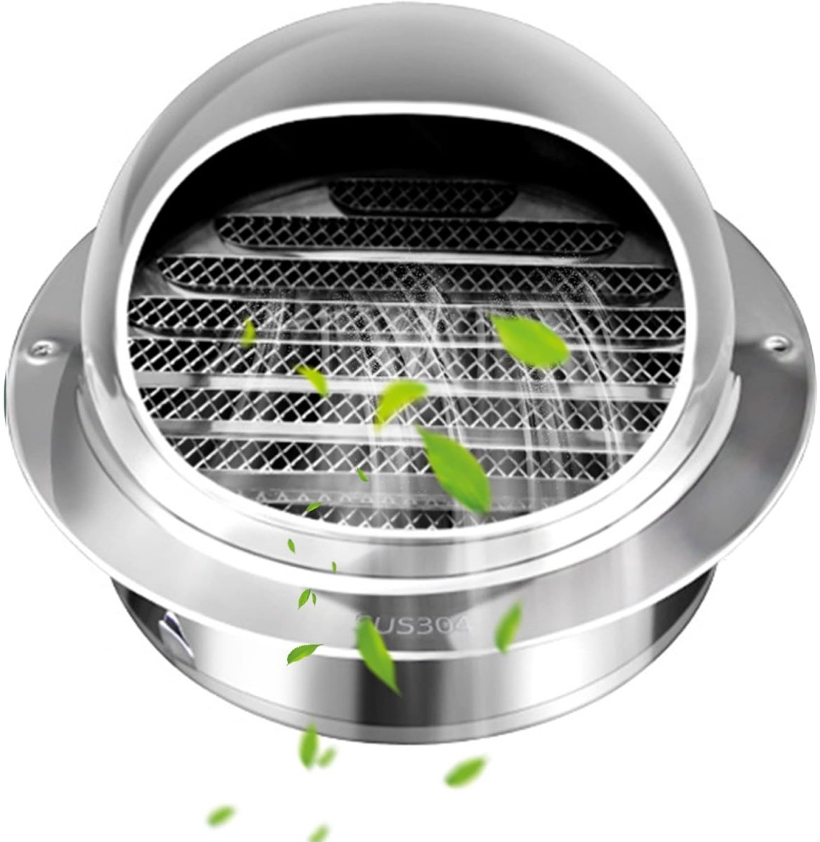 GELLDG Ventilatierooster - Rond uitlaatrooster - Uitlaatafdekking - Regenhoes - Geschikt voor appartementen, woninginrichting - Roestvrij staal - 115 mm