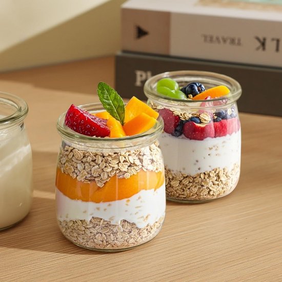 Set van 20 Glazen Yoghurt Potjes met Deksel (200ml) - Dessertglazen voor Pudding, Jam of Kaarsjes — afbeelding 3