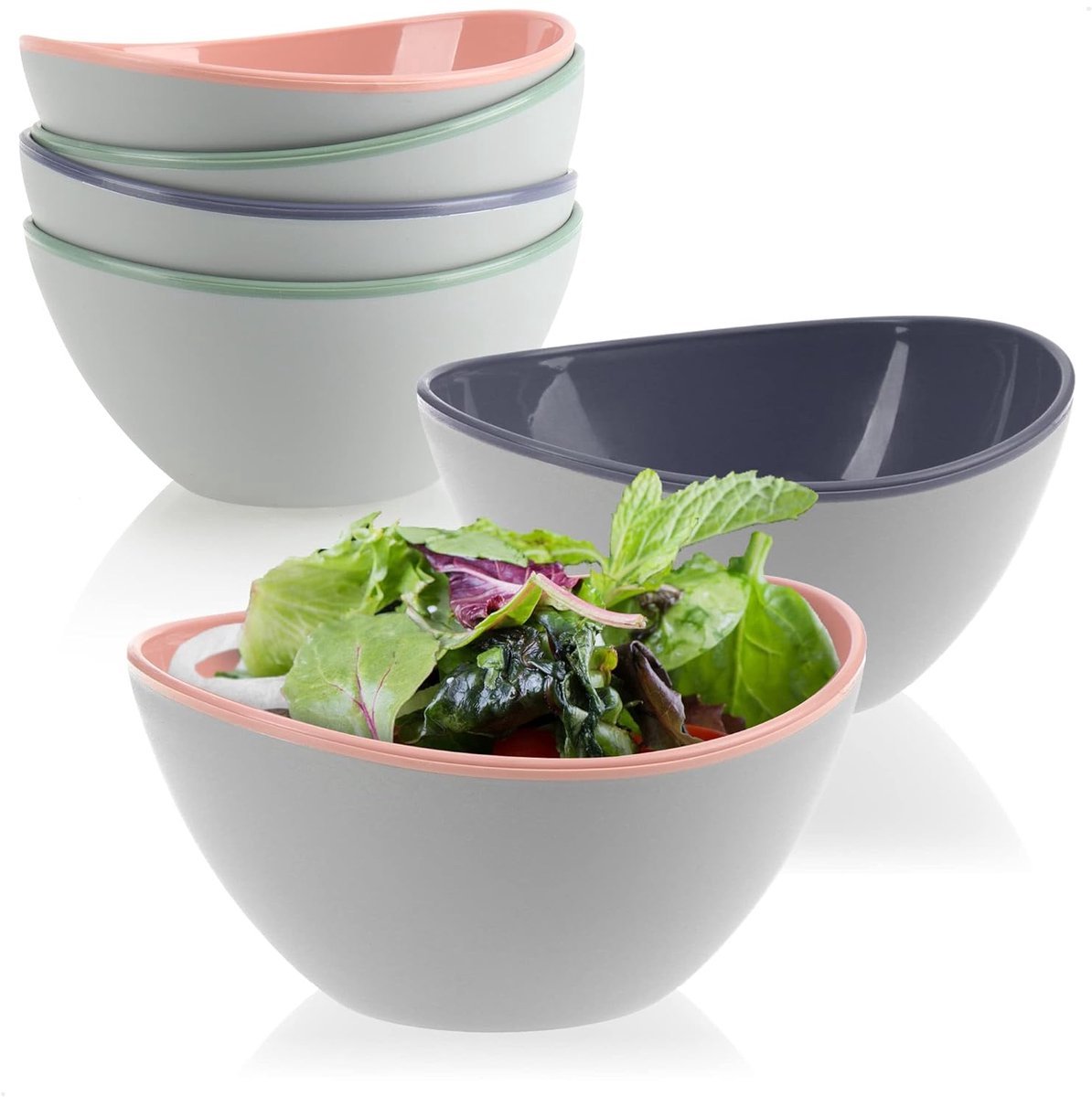 Stunq® Set van 6 kleurrijke snackschalen - veelzijdig en ruimtebesparend - kunststof